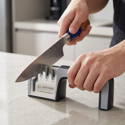 Hochwertiger Edelstahl-Messerschärfer mit Griff