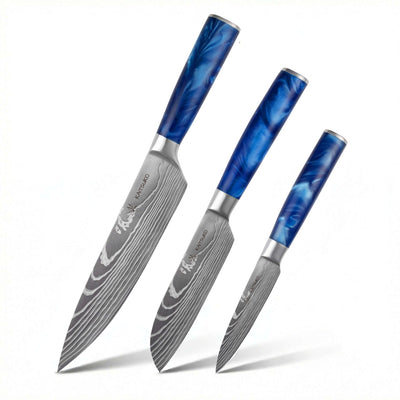 Muttertagsset (3 japanische Messer + 1 professioneller Messerschärfer + 1 Fingerschutz gratis + 1 E-Book gratis)