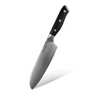 Couteau polyvalent japonais Santoku haut de gamme acier damas 67 couches