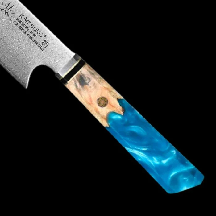 Japanisches Kuchenmesser Stiel aus blauem Resin