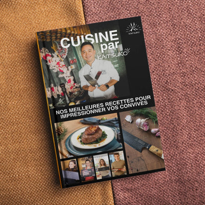 Weihnachtspaket Passion Tanaka Feurland (6 Steakmesser + 5 japanische Messer + 1 Profi-Schleifer + 1 Fingerschutz + 1 Kaitsuko Buch)