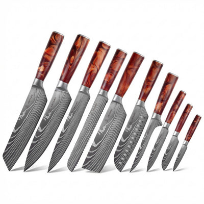 Set complet de 10 couteaux japonais Kaitsuko Terre de Feu