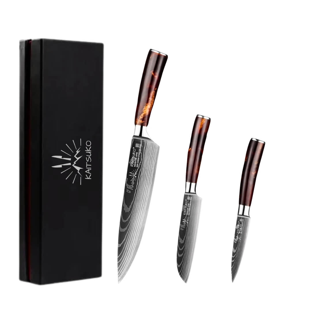 3-teiliges japanisches Messerset - Chef Tanaka - Feuerland