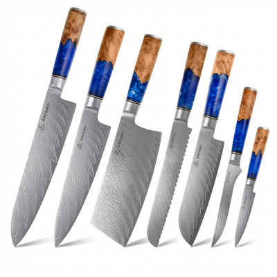 Set complet acier damas Mer Jaune