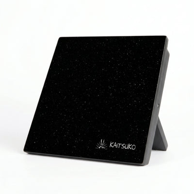 Support pour set de couteaux japonais de cuisine noir et blanc